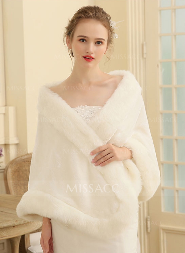 Faux Fur Bridal Wedding Shawl