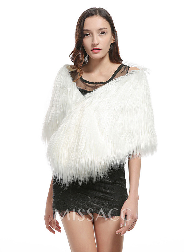Faux Fur Bridal Wedding Shawl