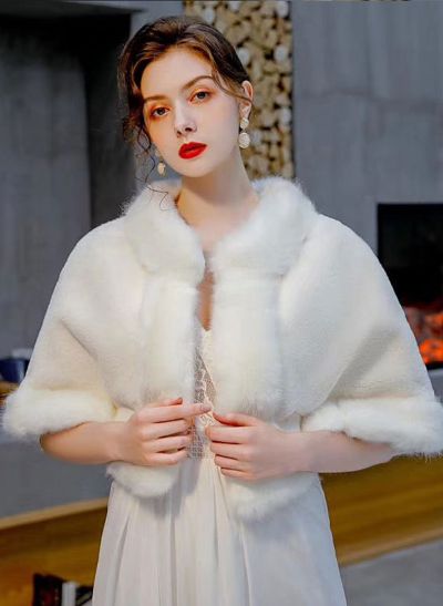 Faux Fur Bridal Wedding Cape