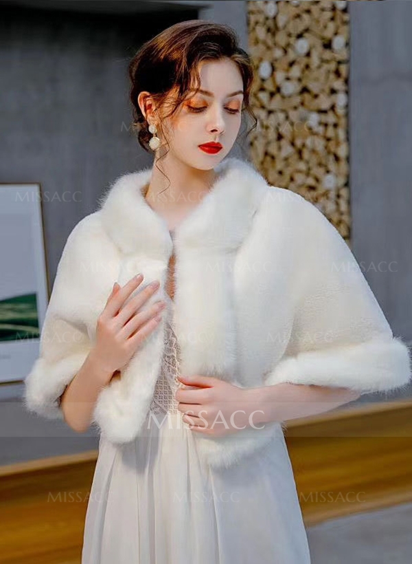 Faux Fur Bridal Wedding Cape