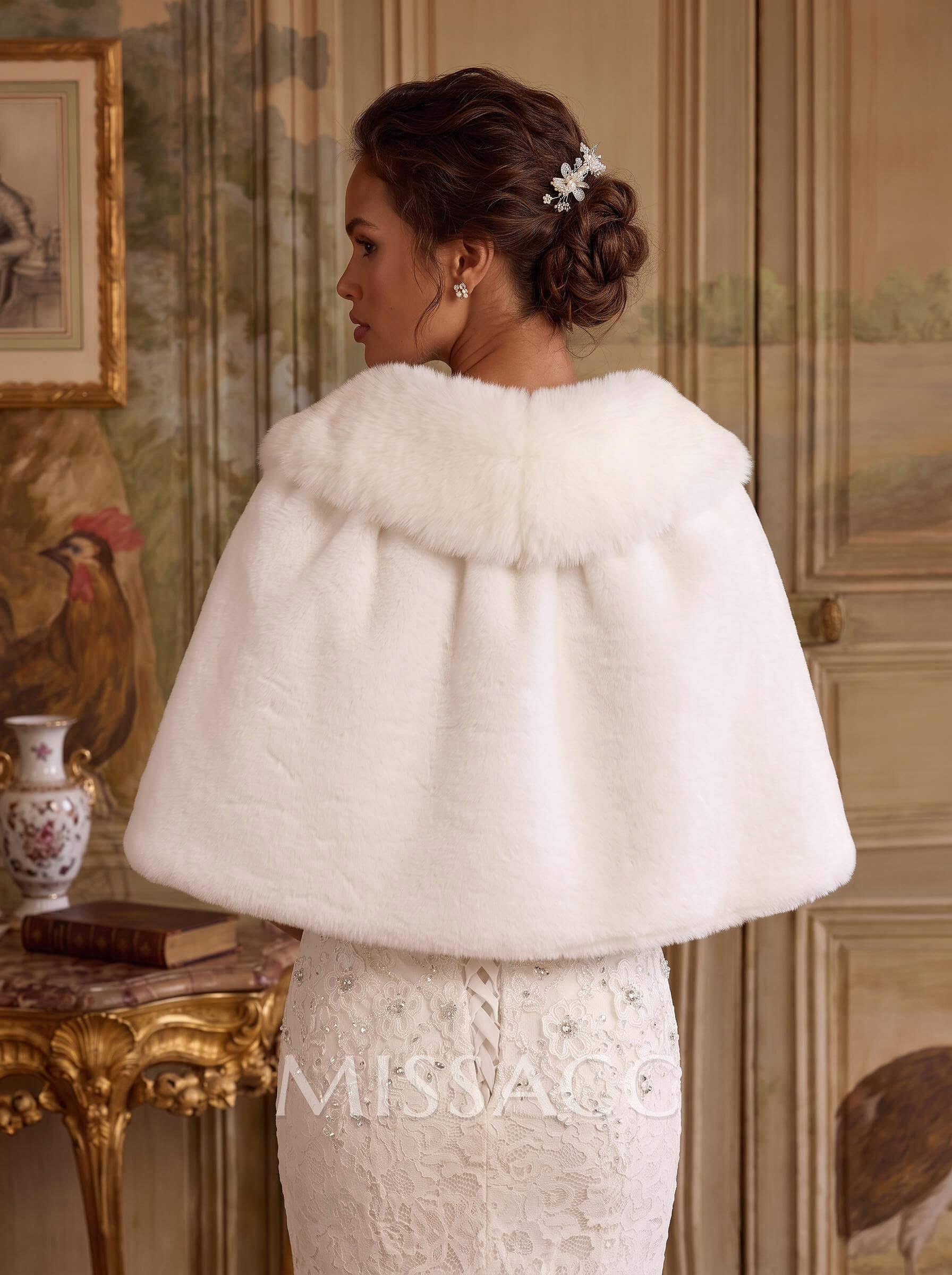 Faux Fur Bridal Wedding Cape