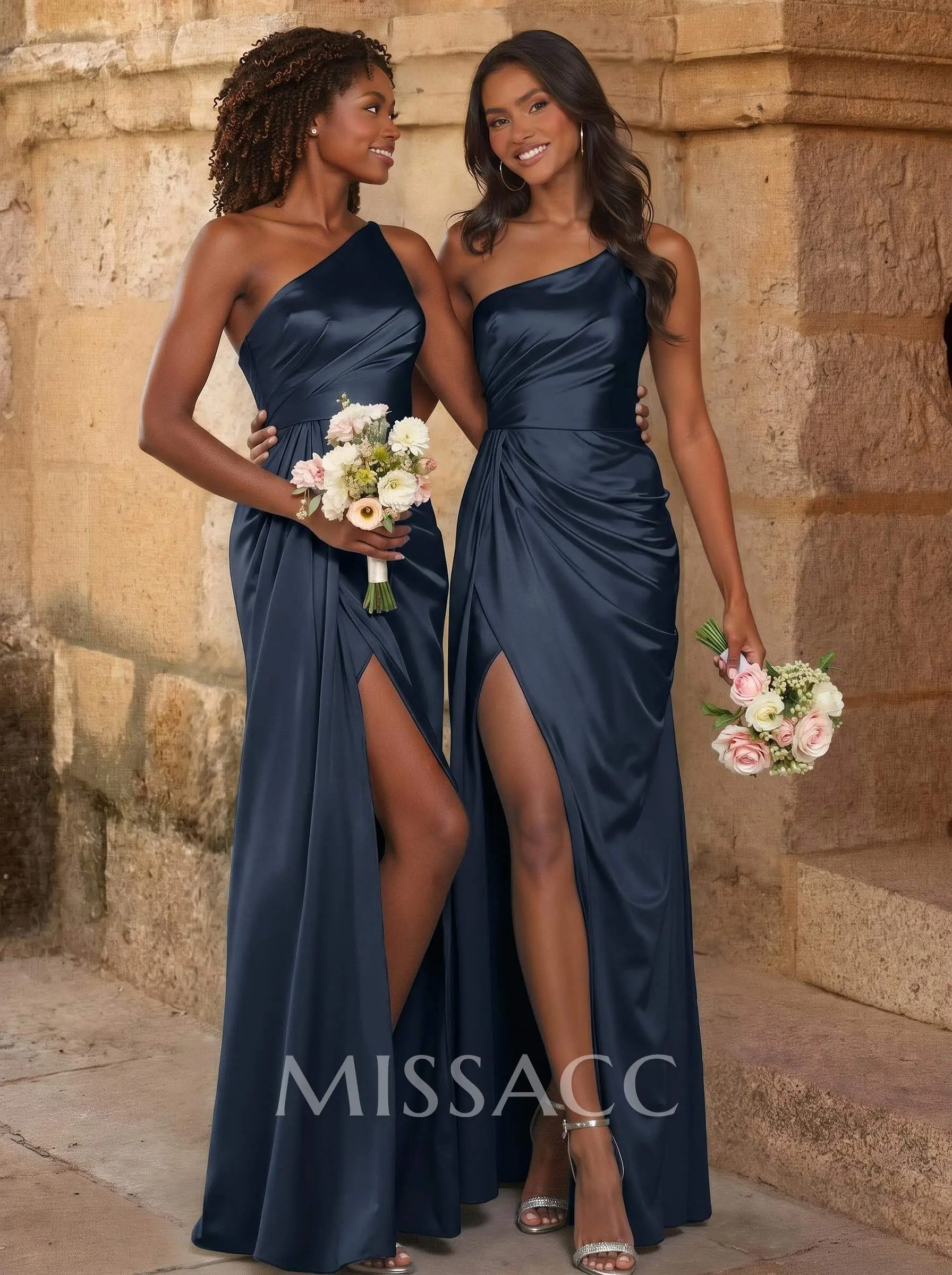 silk and satin bridesmaid dresses Drape Detail Satin Bridesmaid Dress main image 1