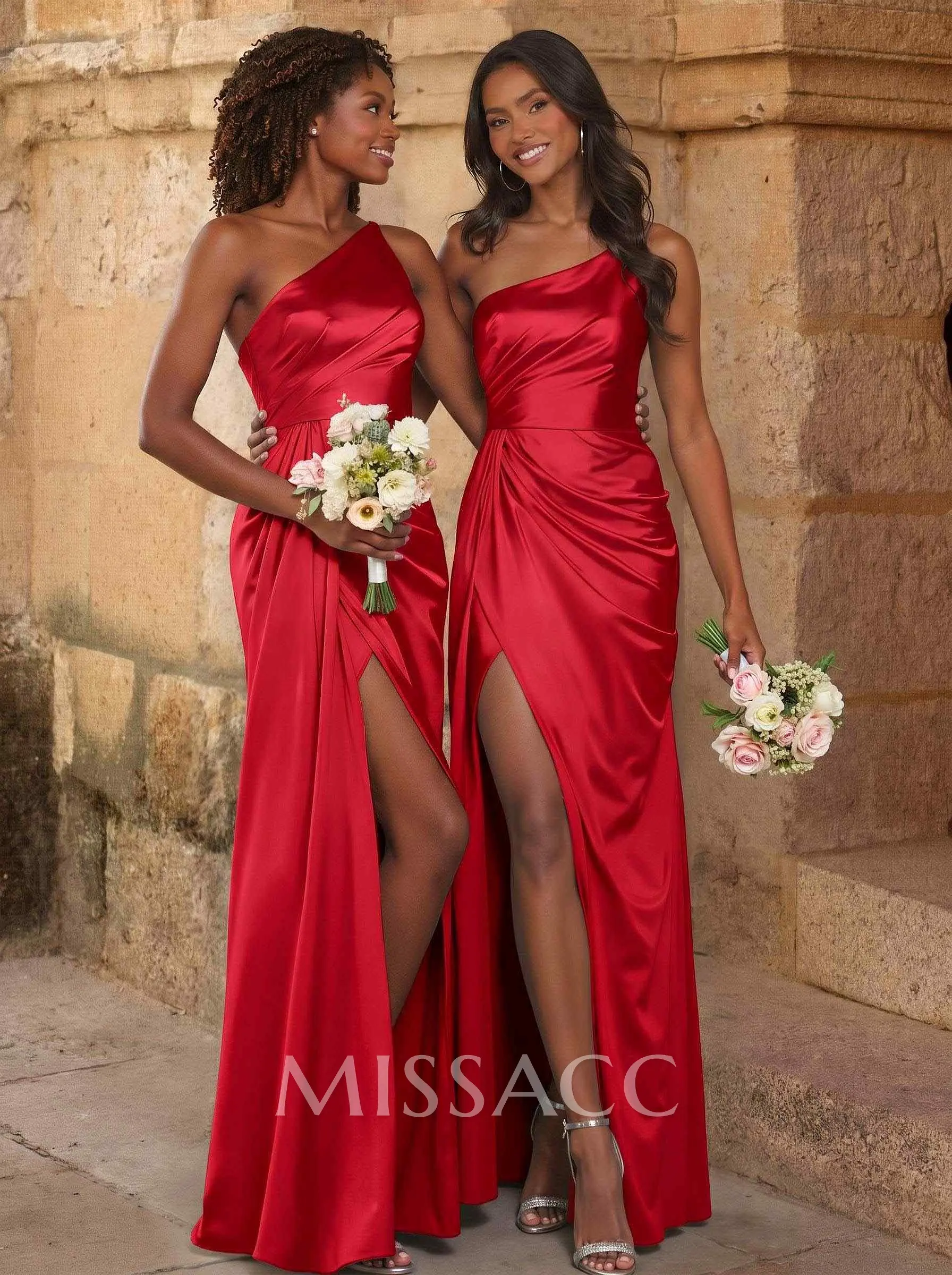 bridesmaid red dress Round Neck Tulle Floor Length Burgundy Bridesmaid Dress, Burgundy / 4