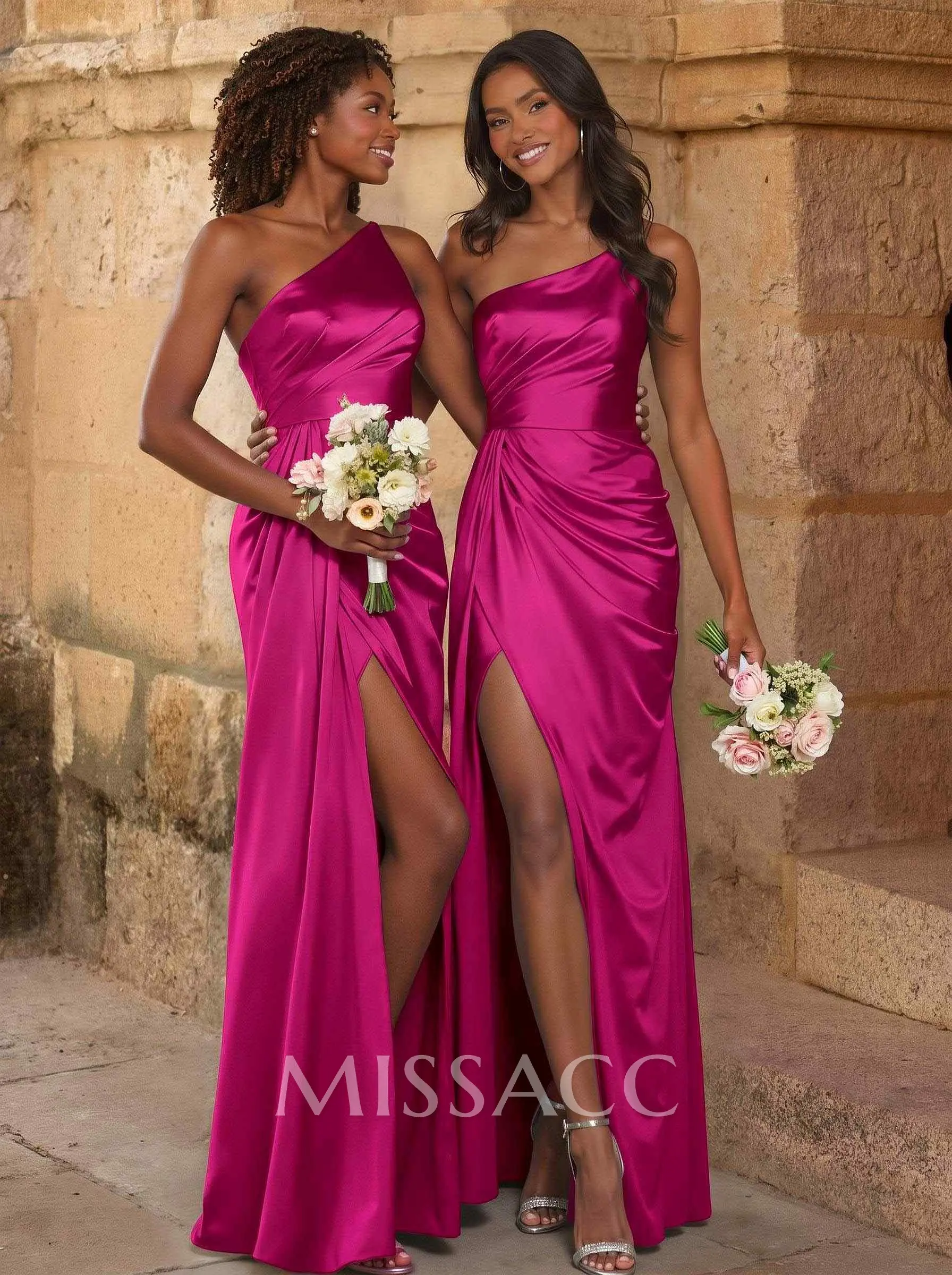 bridesmaid satin dresses BABARONI Spaghetti Straps Ruched Long Dress With Ribbons Ocean Blue, Ocean Blue / US0 main image 1