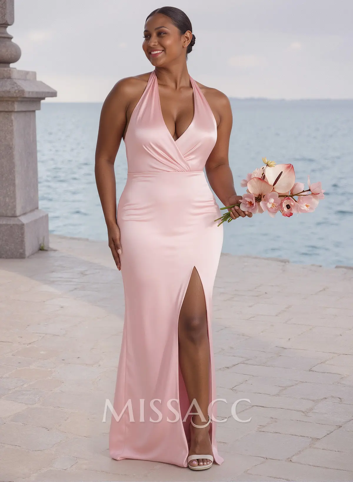 red bridesmaid dresses off the shoulder Women's Off Shoulder Ruffle Thigh Slit Bridesmaid Dresses