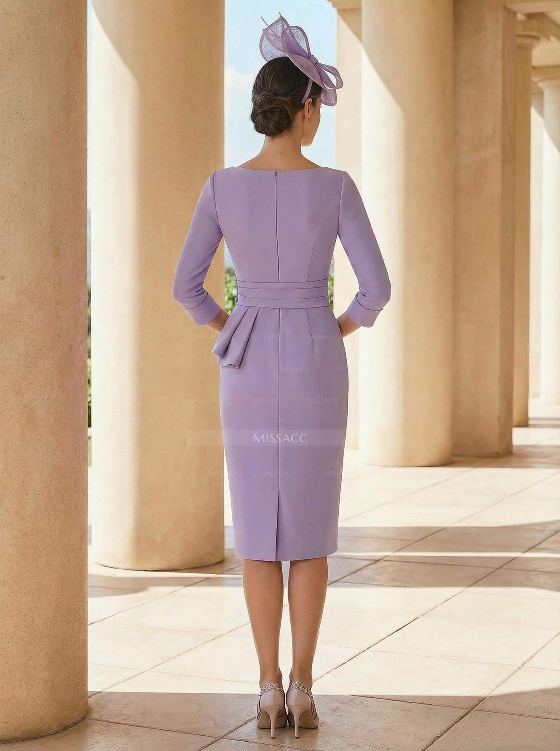 Flattering V-Neck Ruched Waist Elastic Satin Cocktail Dresses With Ruffle