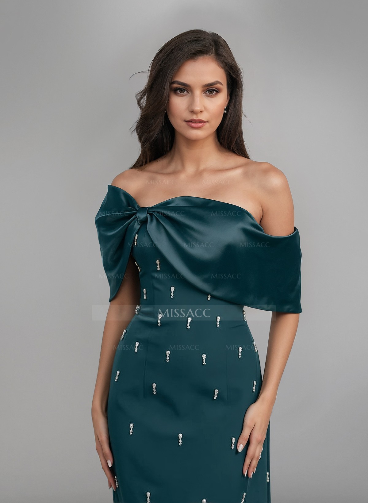 Elegant Off-The-Shoulder Evening Dresses With Bow(s)/Beading