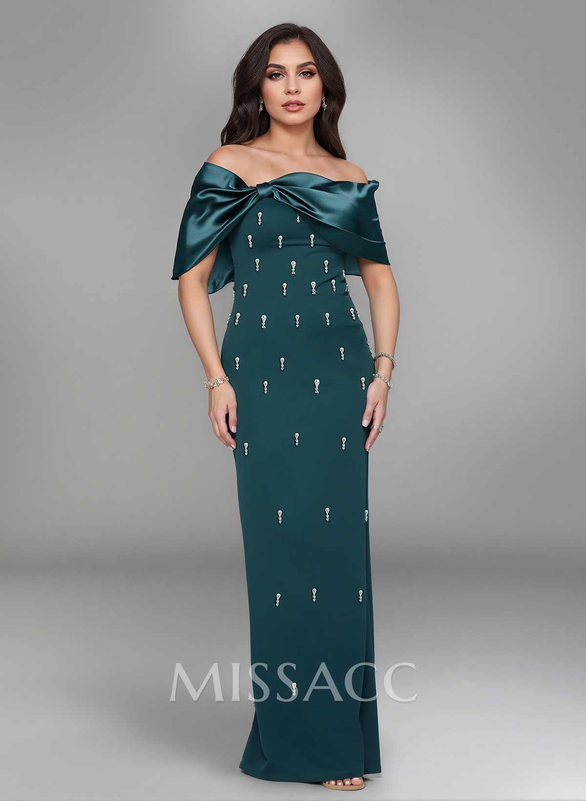 Elegant Off-The-Shoulder Evening Dresses With Bow(s)/Beading
