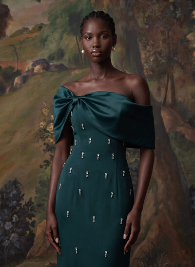 Elegant Off-The-Shoulder Evening Dresses With Bow(s)/Beading