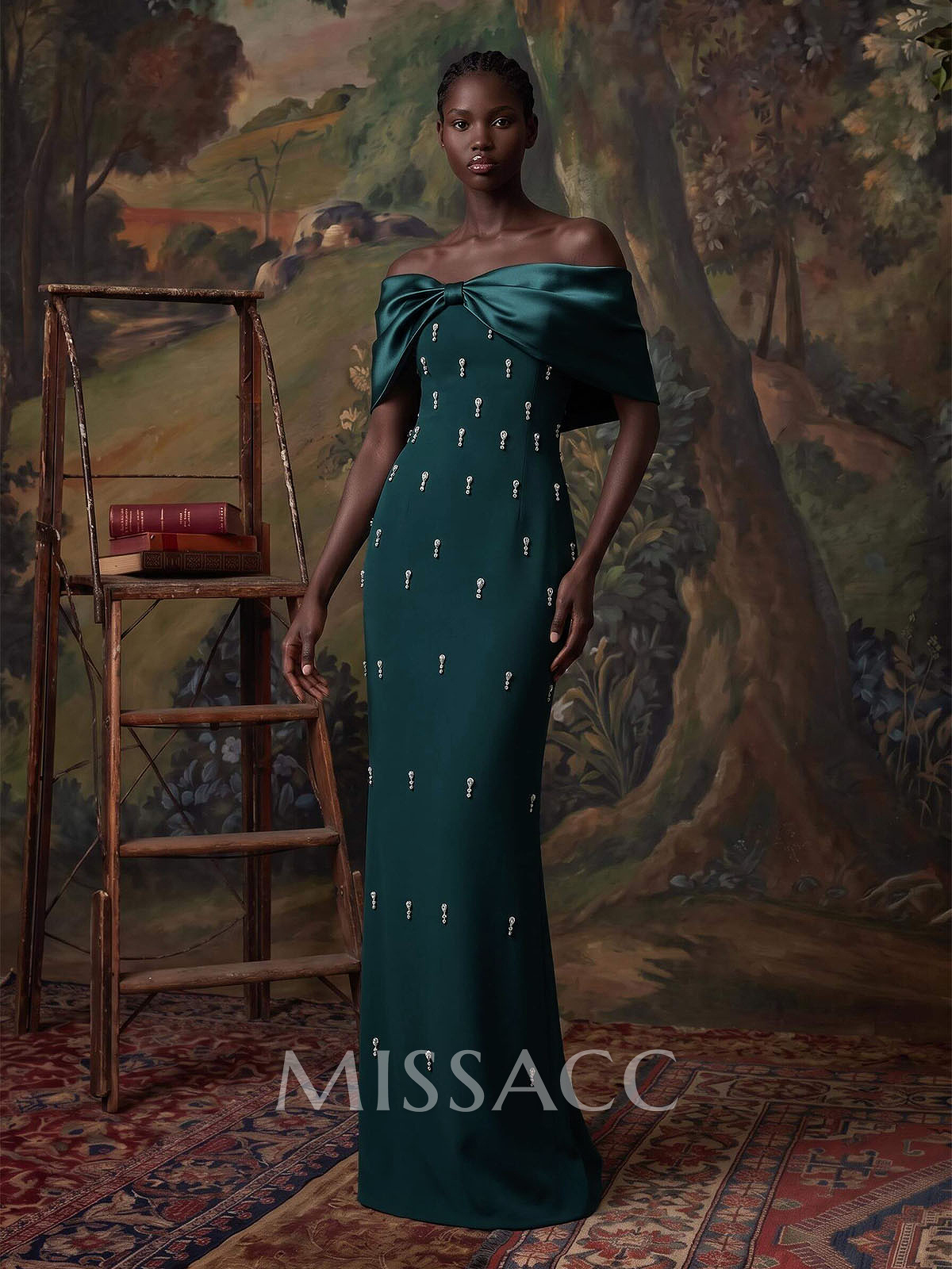 Elegant Off-The-Shoulder Evening Dresses With Bow(s)/Beading