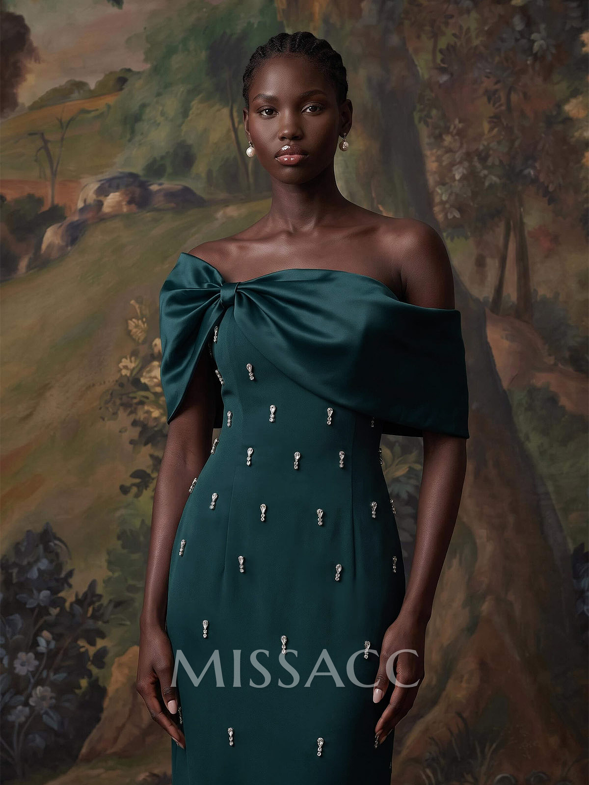 Elegant Off-The-Shoulder Evening Dresses With Bow(s)/Beading