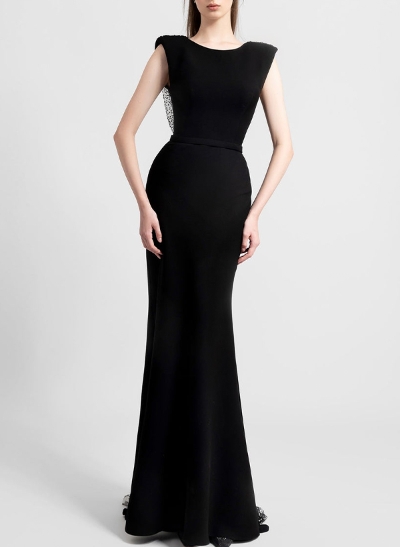 Flattering Glitter Trumpet Bare Back Evening Dresses With Draped Cowl On Back