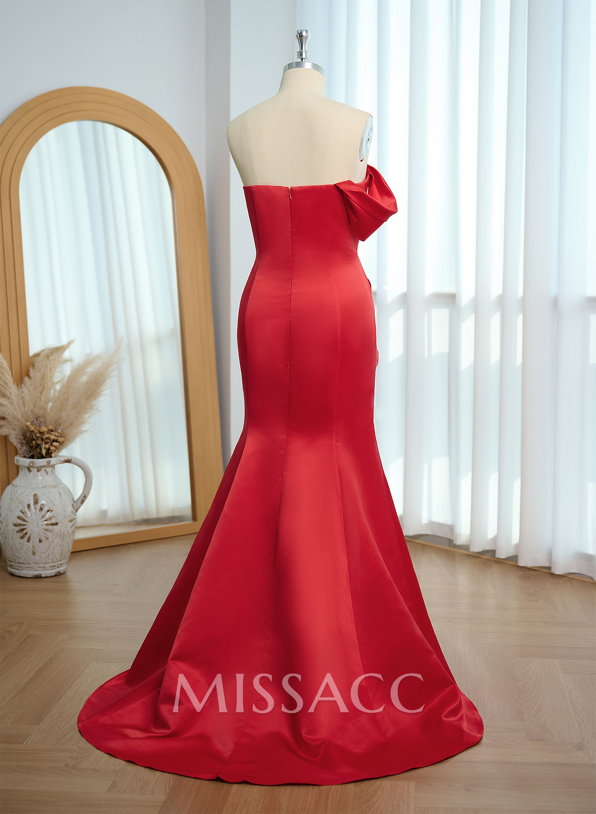 Elegant Fit And Flare Off-The-Shoulder Satin Evening Dresses With Bow(s)
