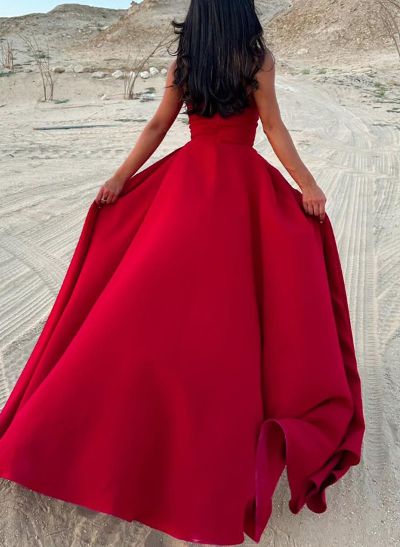 Classy Strapless Satin Evening Dresses With Overskirt