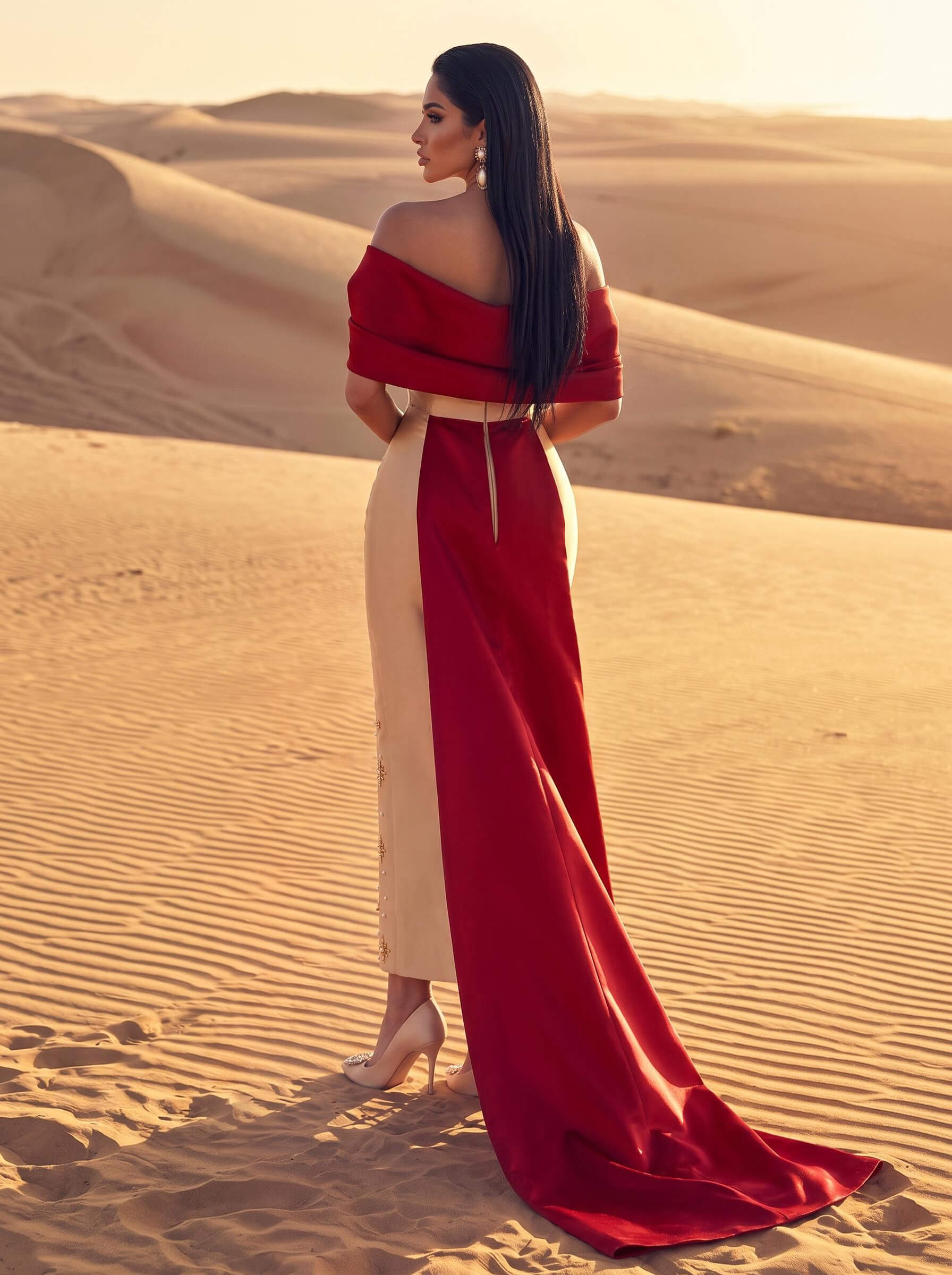 Unique Off-The-Shoulder Satin Evening Dresses With Rhinestone