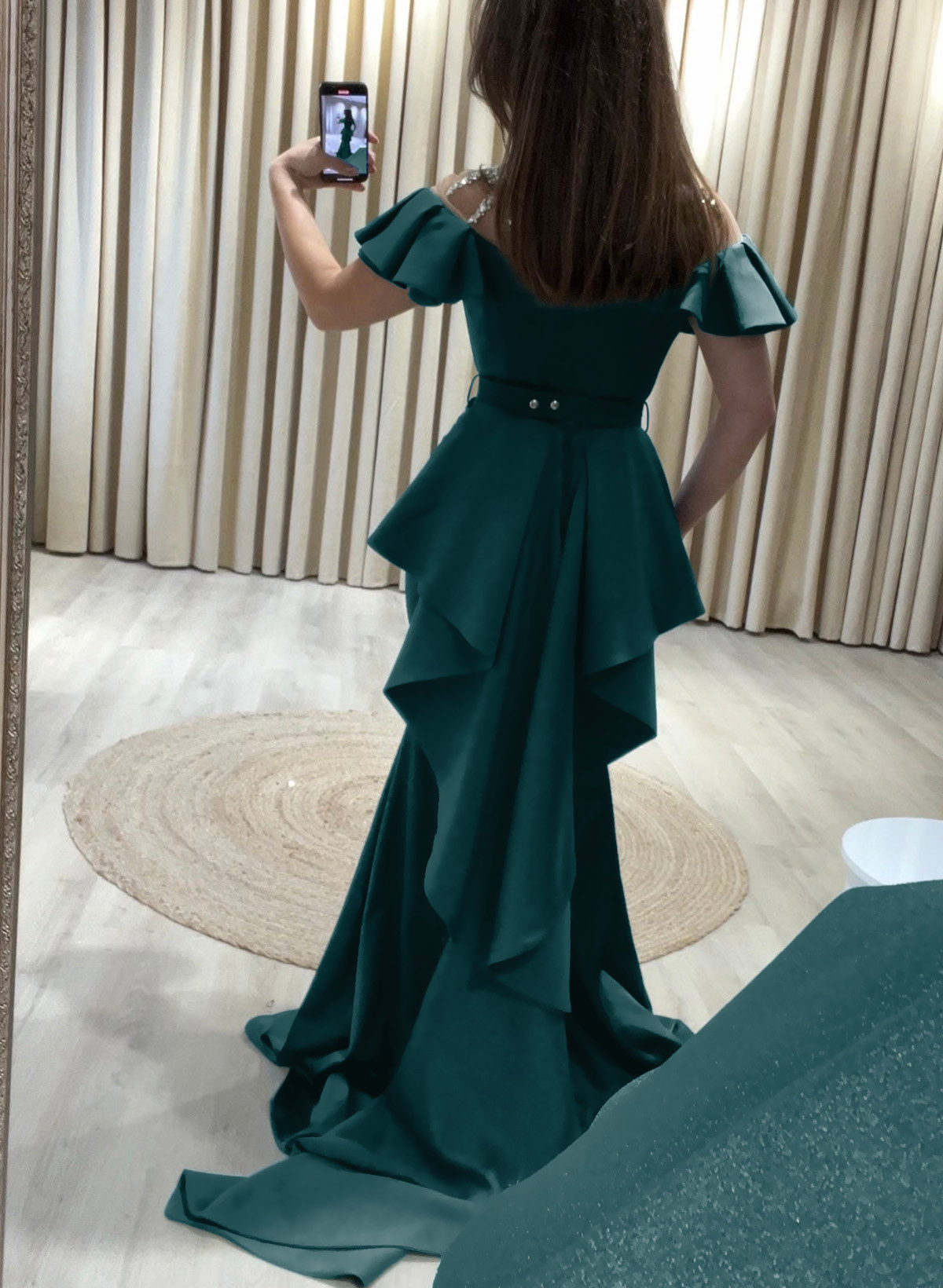 Elegant Trumpet Off-The-Shoulder Sleeveless Evening Dresses With Cascading Ruffles