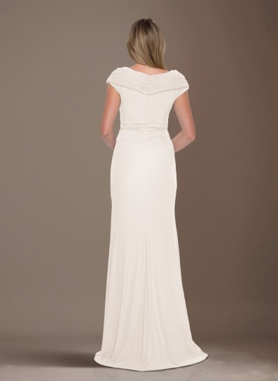 Modest Ruched V-Neck Chiffon Mother Of The Bride Dresses With Ruffle Modest Ruched V-Neck Chiffon Mother Of The Bride Dresses With Ruffle