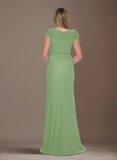 Modest Ruched V-Neck Chiffon Mother Of The Bride Dresses With Ruffle Modest Ruched V-Neck Chiffon Mother Of The Bride Dresses With Ruffle