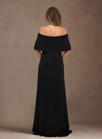 Elegant Wrap Off Shoulder Sleeveless Jersey Mother Of The Bride Dresses