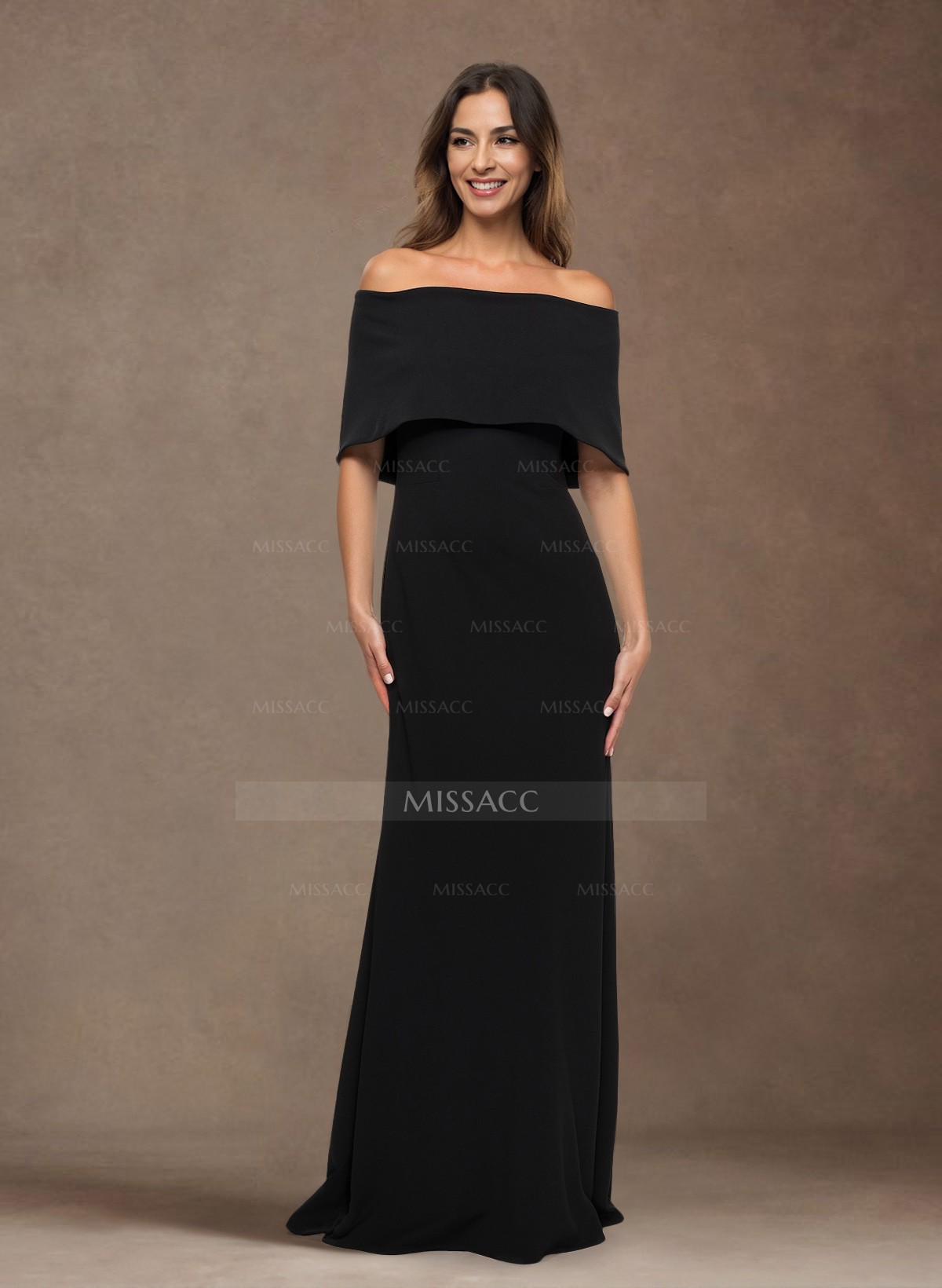 Elegant Wrap Off Shoulder Sleeveless Jersey Mother Of The Bride Dresses