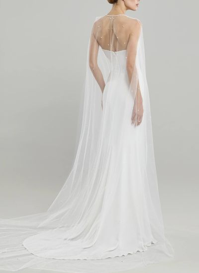 Elegant Sweetheart Sleeveless Detachable Train Satin Wedding Dresses