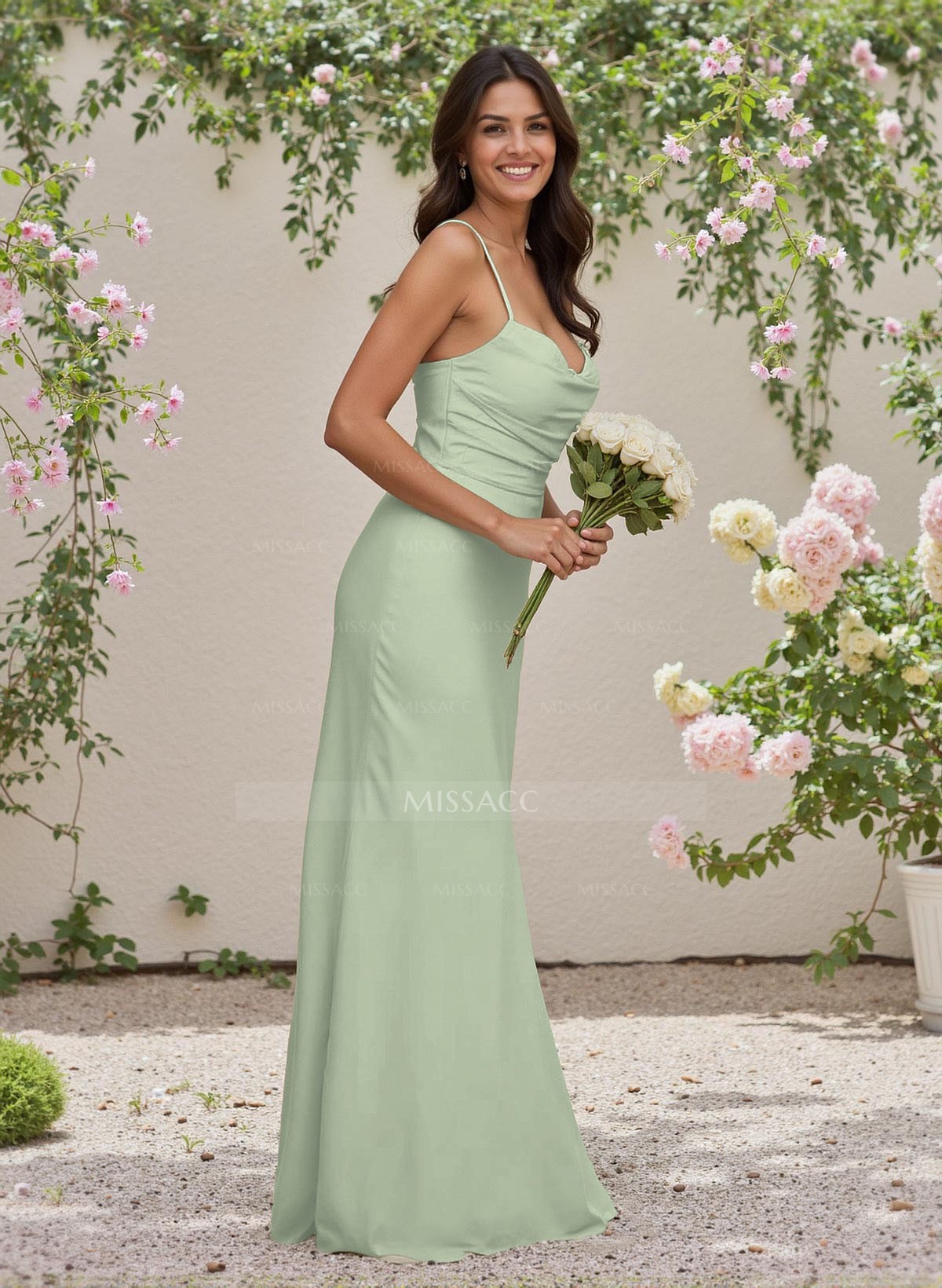 Simple Sweetheart Spaghetti Straps Floor-Length Chiffon Bridesmaid Dresses