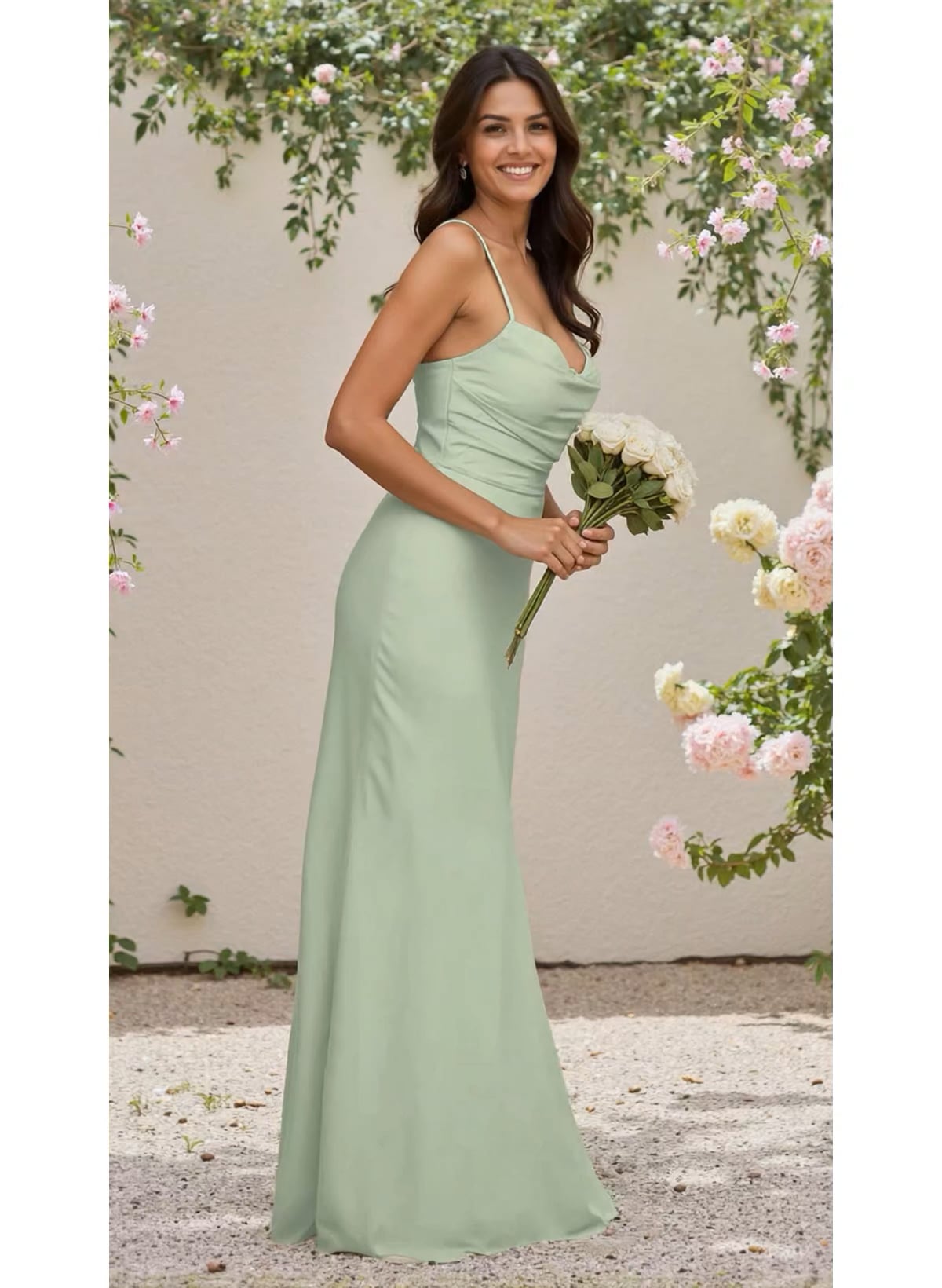 Simple Sweetheart Spaghetti Straps Floor-Length Chiffon Bridesmaid Dresses