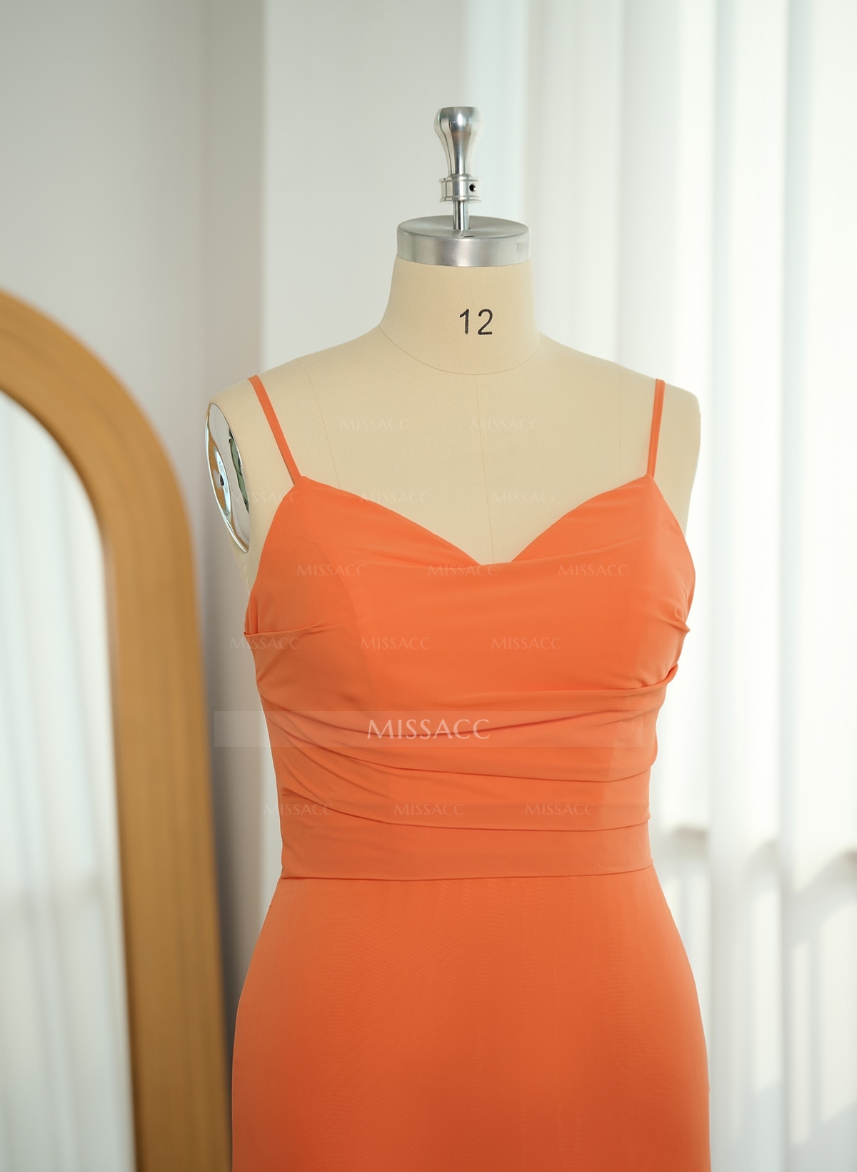 Simple Sweetheart Spaghetti Straps Floor-Length Chiffon Bridesmaid Dresses