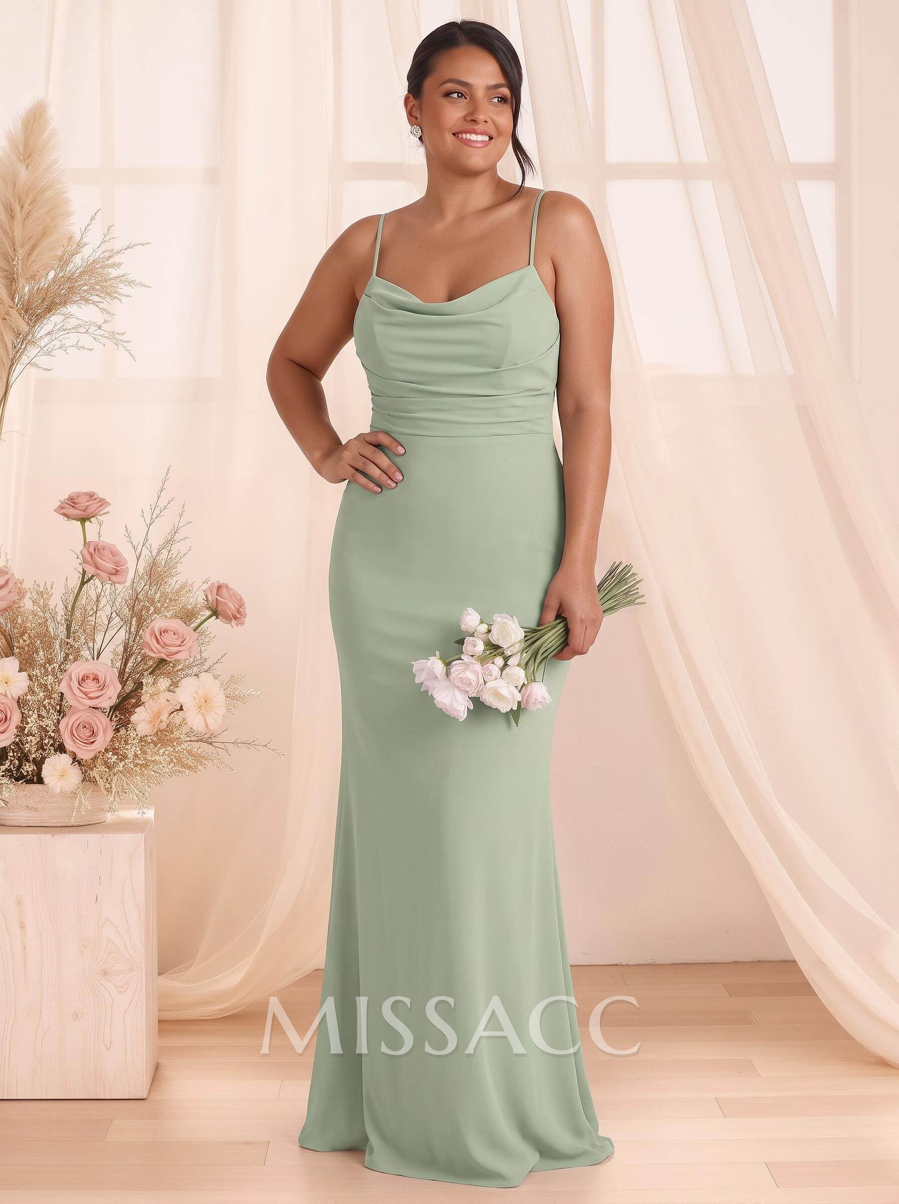 Simple Sweetheart Spaghetti Straps Floor-Length Chiffon Bridesmaid Dresses Simple Sweetheart Spaghetti Straps Floor-Length Chiffon Bridesmaid Dresses
