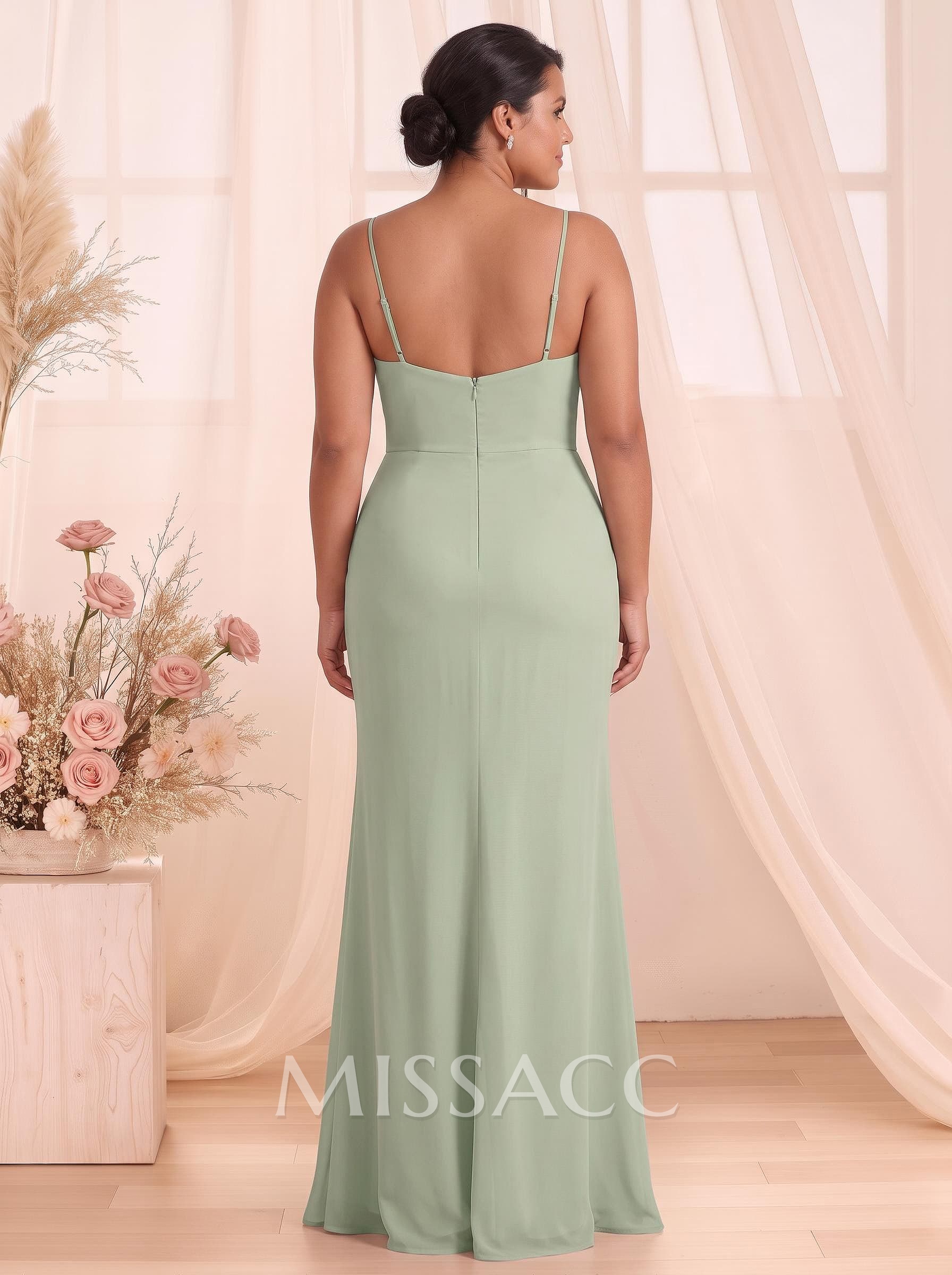 Simple Sweetheart Spaghetti Straps Floor-Length Chiffon Bridesmaid Dresses Simple Sweetheart Spaghetti Straps Floor-Length Chiffon Bridesmaid Dresses