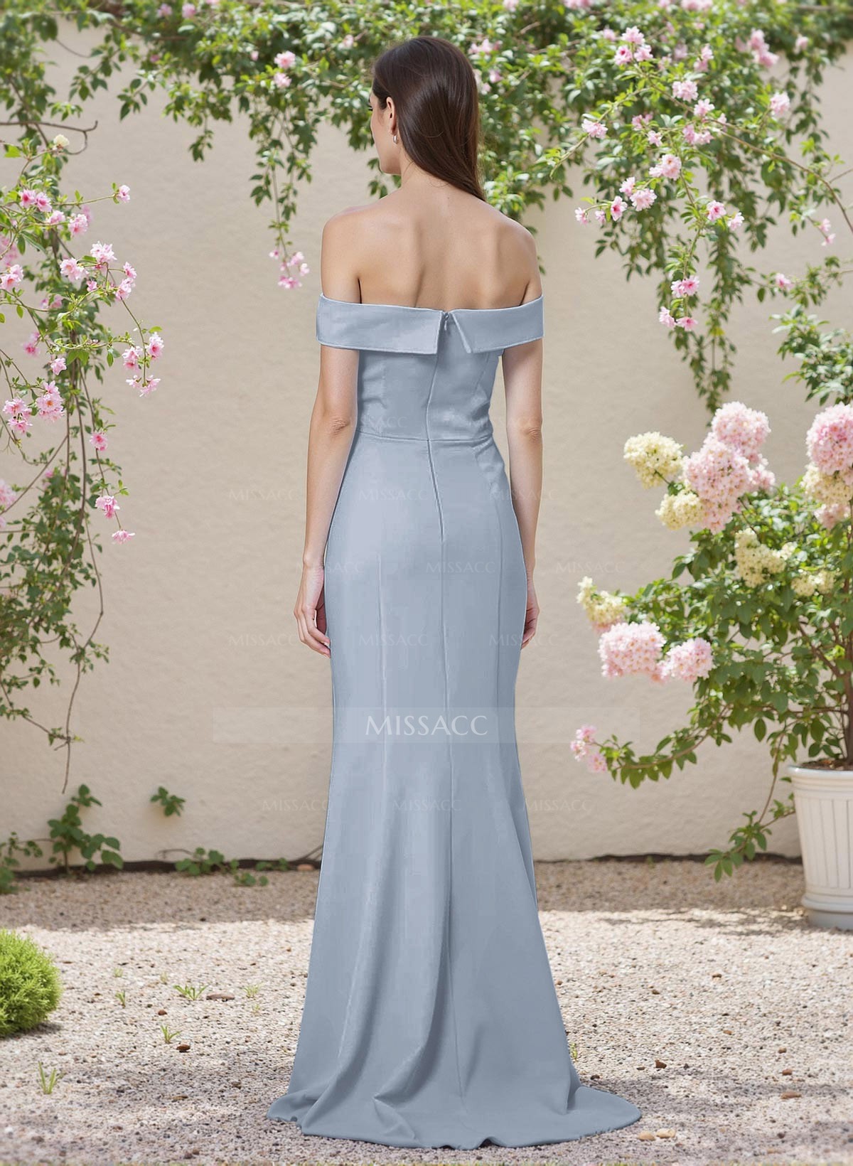 Flattering Trumpet Off-The-Shoulder Elastic Satin Bridesmaid Dresses