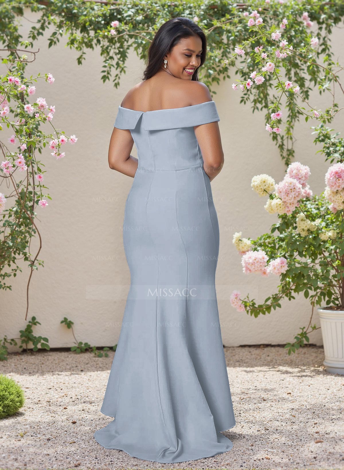 Flattering Trumpet Off-The-Shoulder Elastic Satin Bridesmaid Dresses