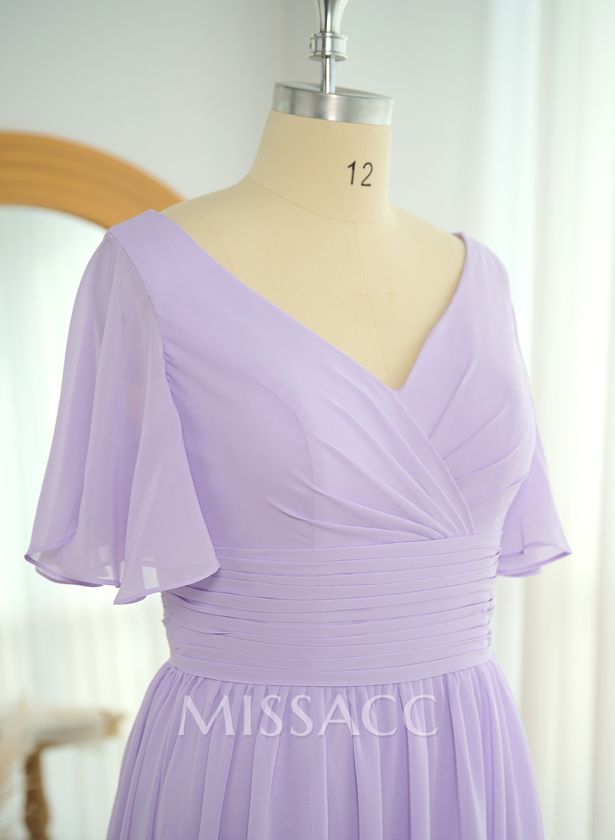 Classy A-Line V-Neck Flutter Sleeve Chiffon Bridesmaid Dresses Classy A-Line V-Neck Flutter Sleeve Chiffon Bridesmaid Dresses