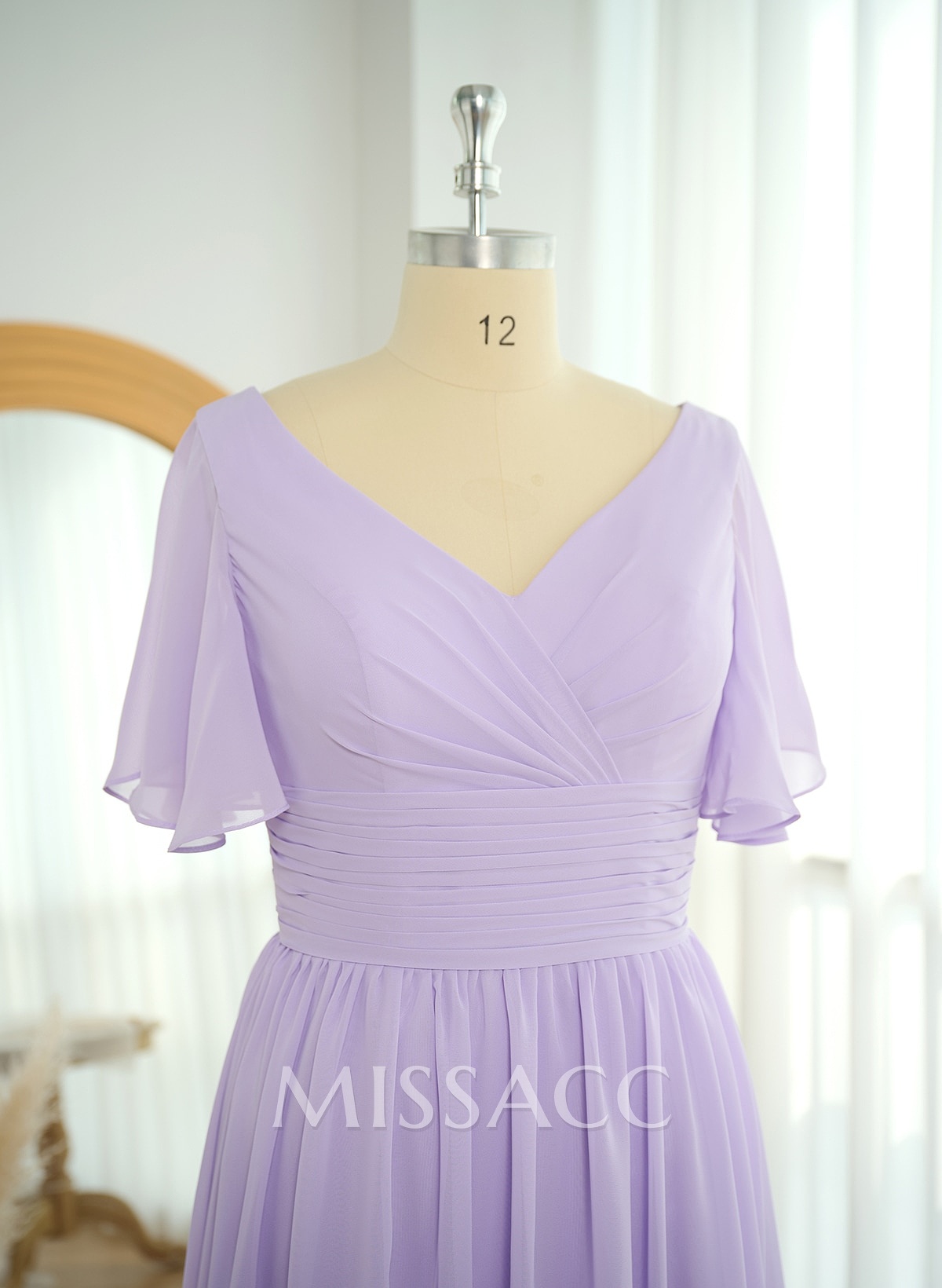 Classy A-Line V-Neck Flutter Sleeve Chiffon Bridesmaid Dresses Classy A-Line V-Neck Flutter Sleeve Chiffon Bridesmaid Dresses