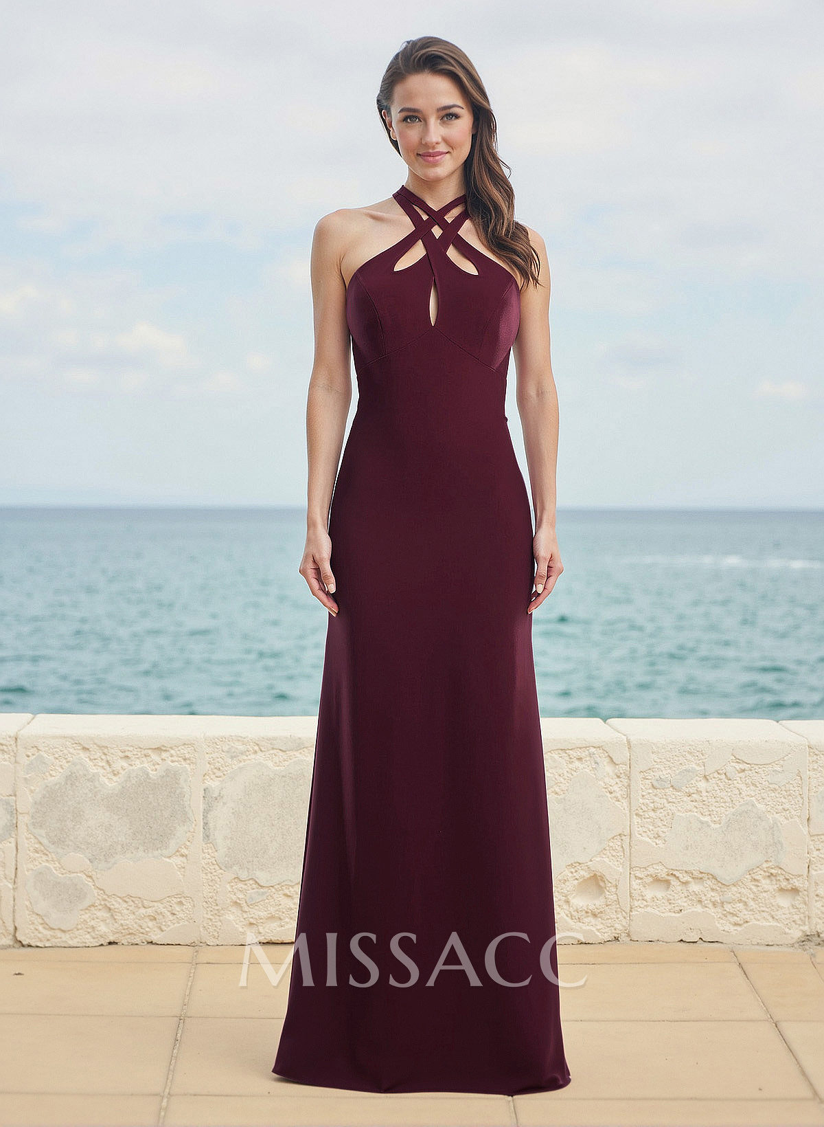Flattering Trumpet Halter Sleeveless Elastic Satin Bridesmaid Dresses Flattering Trumpet Halter Sleeveless Elastic Satin Bridesmaid Dresses