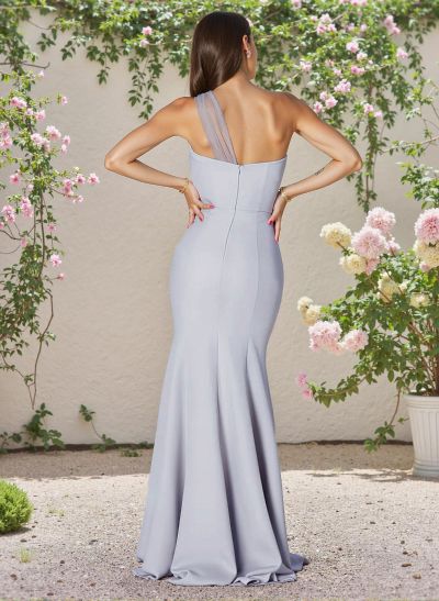 Elegant Trumpet One-Shoulder Sleeveless Charmeuse Bridesmaid Dresses