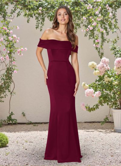 Elegant Trumpet Off-The-Shoulder Sleeveless Satin Bridesmaid Dresses