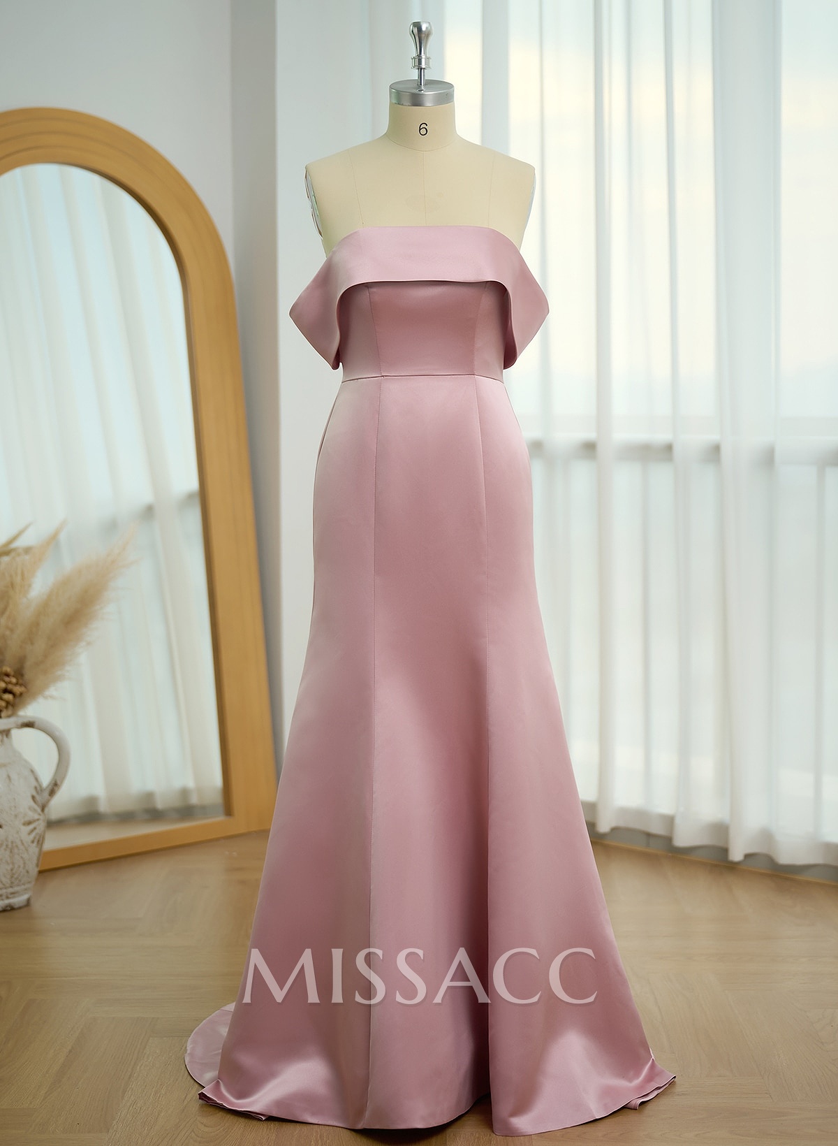 Elegant Trumpet Off-The-Shoulder Sleeveless Satin Bridesmaid Dresses Elegant Trumpet Off-The-Shoulder Sleeveless Satin Bridesmaid Dresses