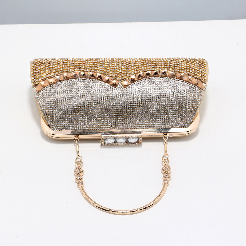 Sparkling Glitter Snap Closure Clutches & Bags With Crystal/ Rhinestone