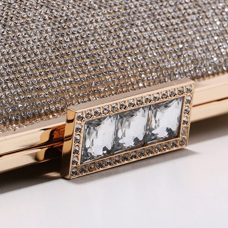 Sparkling Glitter Snap Closure Clutches & Bags With Crystal/ Rhinestone