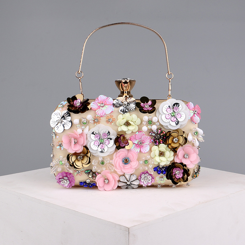 Flower Snap Closure Clutches & Bags For Event/Party/Wedding