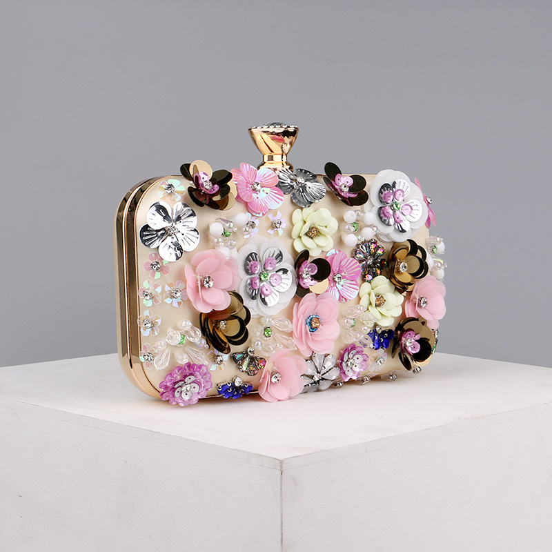 Flower Snap Closure Clutches & Bags For Event/Party/Wedding