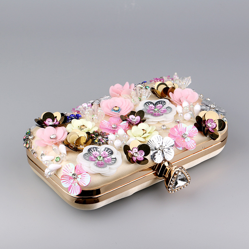 Flower Snap Closure Clutches & Bags For Event/Party/Wedding