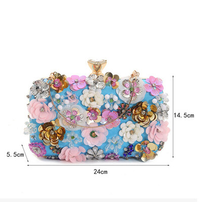 Flower Snap Closure Clutches & Bags For Event/Party/Wedding
