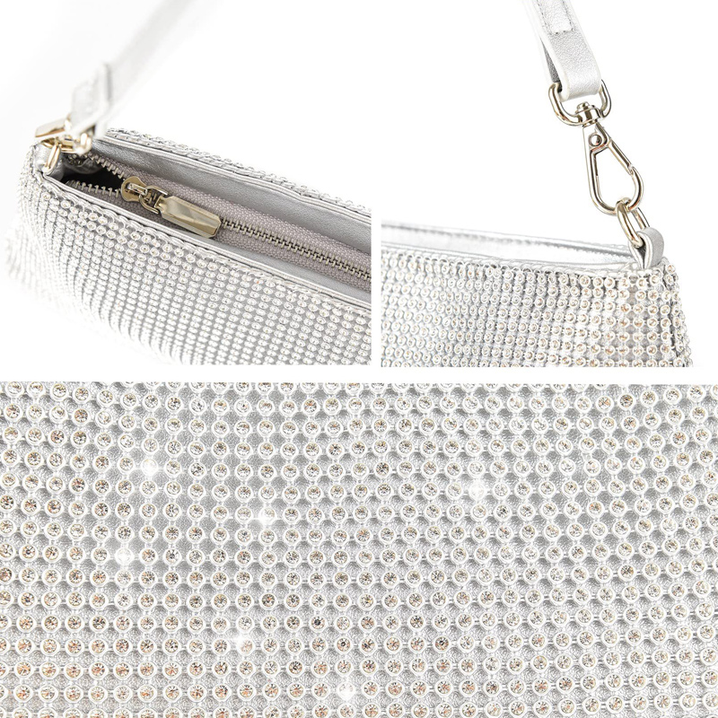 Crystal/ Rhinestone Zipper Closure Clutches & Bags For Event/Party/Wedding/Casual