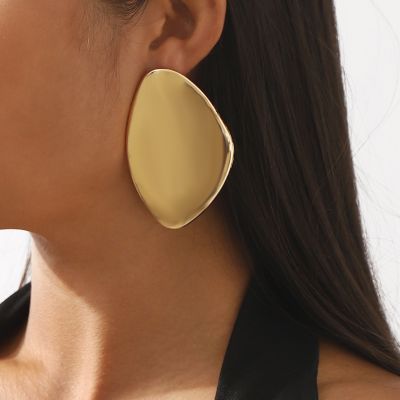 Exaggerated Trend Pebble Shaped Glossy Earrings