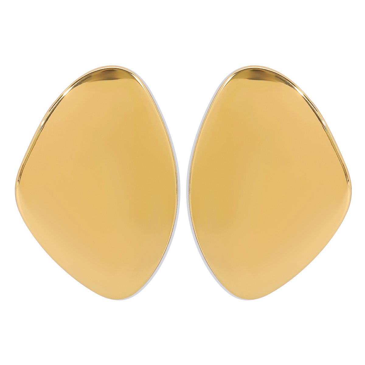 Exaggerated Trend Pebble Shaped Glossy Earrings