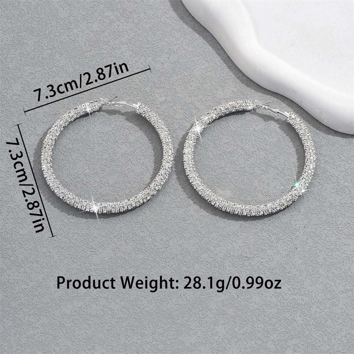 Luxury Exaggerated Inlaid Diamond Large Circle Earrings