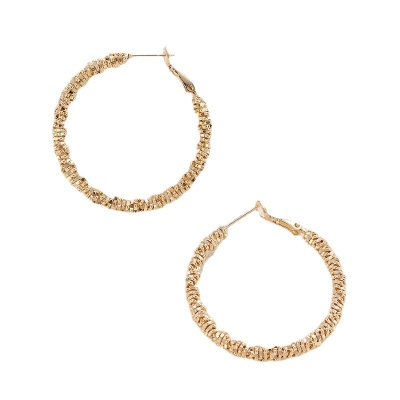 Gold Colored Irregular Shaped Surface Earrings