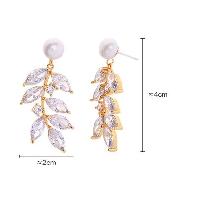 Simple Leaf Long Tassel Earrings